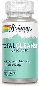Solaray Total Cleanse Uric Acid - Joint Health Supplement - Güçlü Ortak Destek ve Uric Asit Tart Cherry Extract, Celery Seed, Turmeric Extract - 60-Day Garanti, 30 Serv, 60 VegCaps