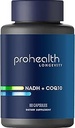ProHealth NADH + CoQ10 - Boost NAD+ | 60 Day Supply | Pure NADH 25 mg, CoQ10 100 mg | 60 Asit Dayanıklı Kapsüller | Enerji | Focus | ATP Production