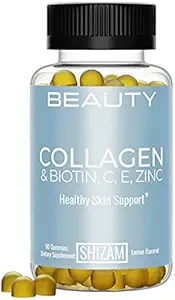 SHIZAM Hydrolyzed Bovine Collagen Biotin Gummies with Multi-Vitamin C, E & Bora for Hair growth-Los and Strong Nail. Liquid Drops için Alternatif, Pills & Keratin Spu