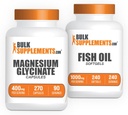 Magnezyum Glycinate Capsules 240ct + Fish Oil Softgels 240ct Log