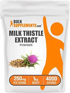 BulkSupplements.com Γάλα Γαϊδουράγκαθο εκχύλισμα σκόνη - συμπλήρωμα βοτάνων, Γάλα Γαϊδουράγκαθο συμπλήρωμα - Χωρίς γλουτένη, 250mg ανά Σερβίρισμα, 1kg (2,2 lbs) (πακέτο των 1)