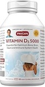 ANDREW LESSMAN Vitamin D3 5000 IU 60 Capsules - Yüksek Potency, Essential for Food Abxia, Supports Bone Health, Health Muscle Function, Immune System, More. Small Easy to Swallow Capsules