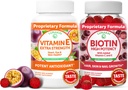 Lunakai Vitamin E ve Biotin Gummies Sche - 3000 mcg Yetişkinler Enerji Desteği ve Bone Health için Gummies - Saç, Cilt ve Genç Görünümlü Görünümlü Görünüm