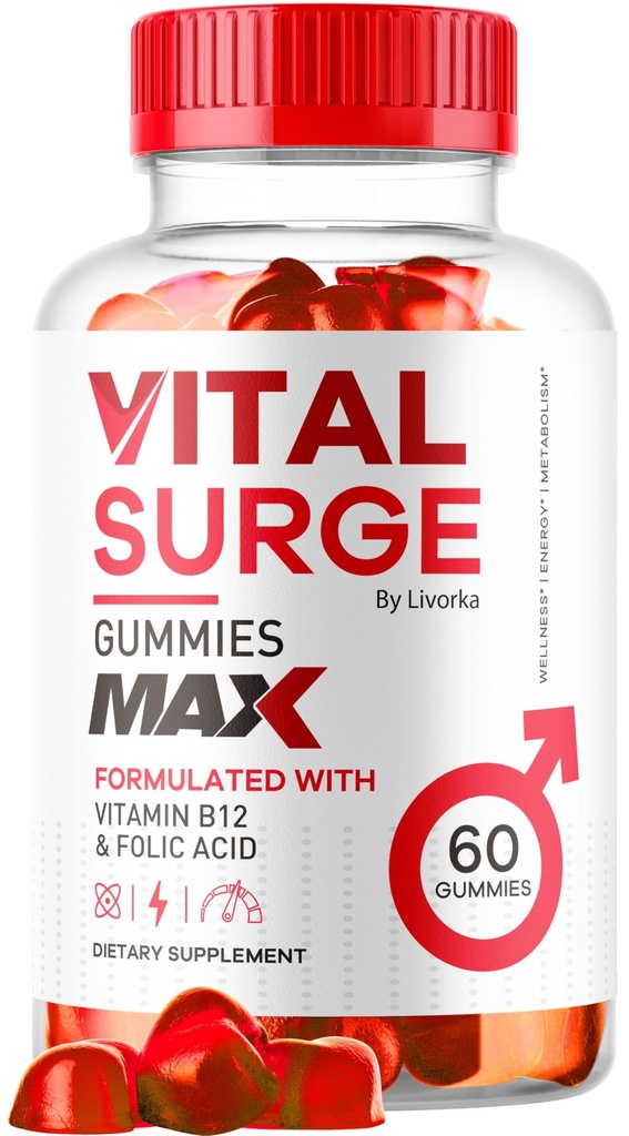 Vital Surge - Vital Surge for Men Gummies, Vital Vita Surge Max Max Strength 1050 MG, VitalSurge Supplement Support Gummy Advanced Formula, Premium Vitamin Gomitas (60 Gummies)