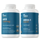 Dr. Tobias AKG Supplement & Omega 3 Fish Oil, Support Cellular Energy & General Health with AKG and Triple-Strength Omega 3 EPA & DHA, Non-GMO