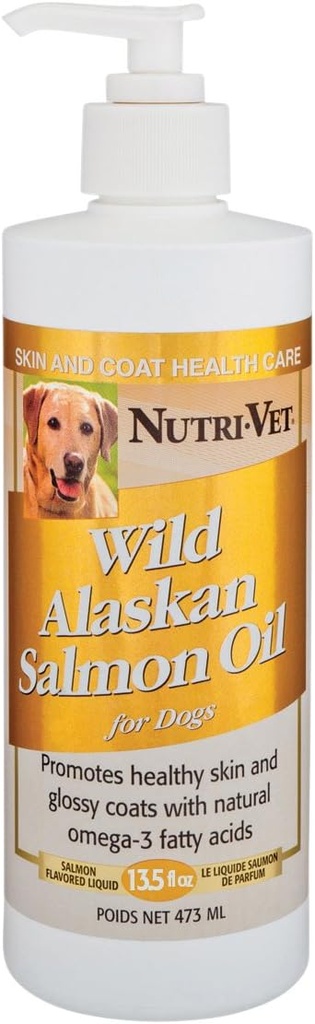 Köpekler için Nutri-Vet Wild Alaskan Salmon Oil, 13.5-Ounce