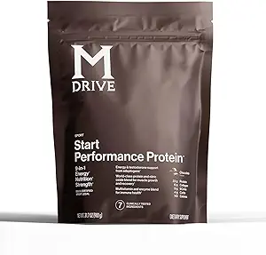 Mdrive Start, 9-in-1 Complete Nutrition and Protein Shake Powder, Supports Energy, Strength, Digestion, Immune Health, Nitric Oxide, Recovery and Reduces Stress - Chocolate Mousse 31.7oz, 30 Servings