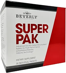 Beverly International Super Pak. 30 Packs. Yüksek kaliteli Multivitamin, Enerji için Günlük Paketi, Performans, Immune System Health. Sporcular, Active Erkekler ve Kadınlar için 1970'ten beri özel olarak programlandı.