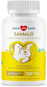 Köpekler için aynı - 120 Chewable Tabletler - S-Adenosyl-L-Methionine, Liver Supplement - Beyin Sağlığı, Bilişsel Destek, Canlı Destek (Same Tablet)
