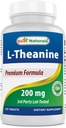 Best Naturals L- Theanine 200mg ανά δισκίο (400mg ανά 2 δισκία) - Προάγει την χαλάρωση χωρίς υπνηλία - 120 χορτοφαγικά δισκία - (120 Count (Pack of 1))