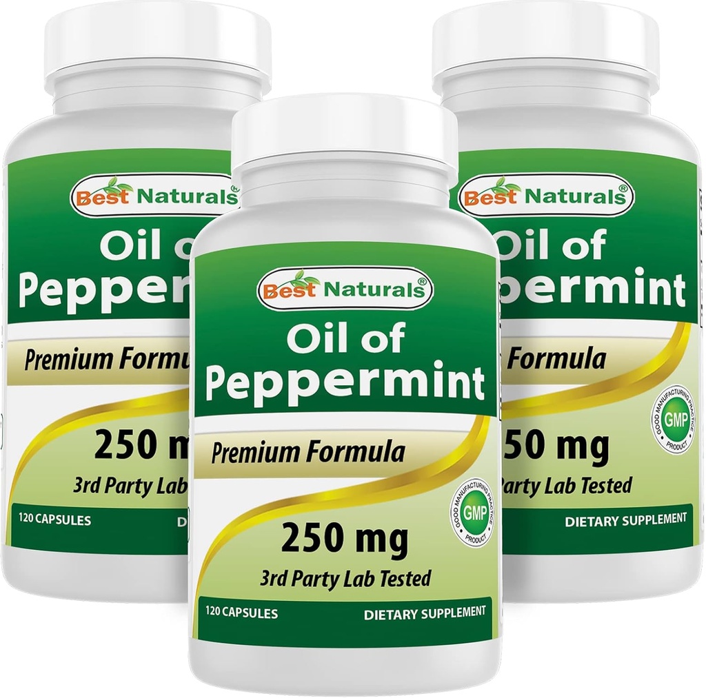 Best Naturals Peppermint Oil 250 mg 120 κάψουλες (120 Count (Pack of 3))