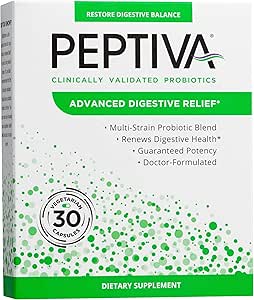 Peptiva Advanced 50 Milyar CFU Probiyotik - Digestive Relief - Klinik olarak Geçerli, Premium Probiyotik, 30ct