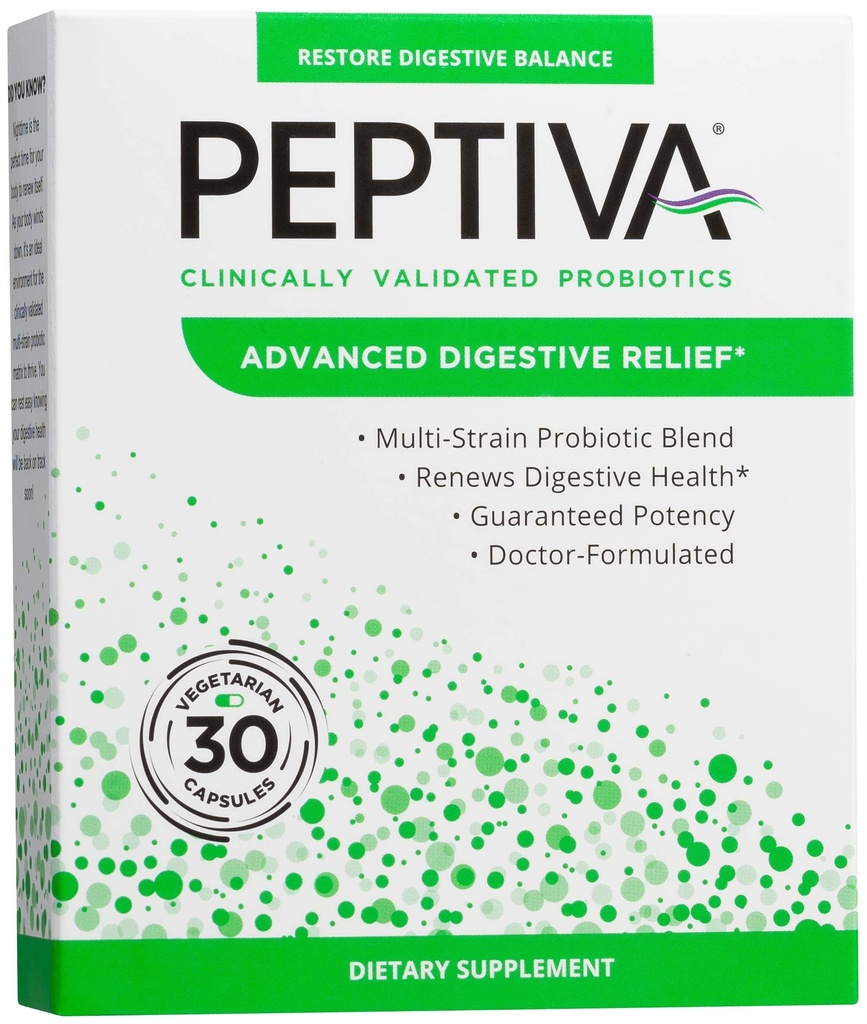 Peptiva Advanced 50 Milyar CFU Probiyotik - Digestive Relief - Klinik olarak Geçerli, Premium Probiyotik, 30ct