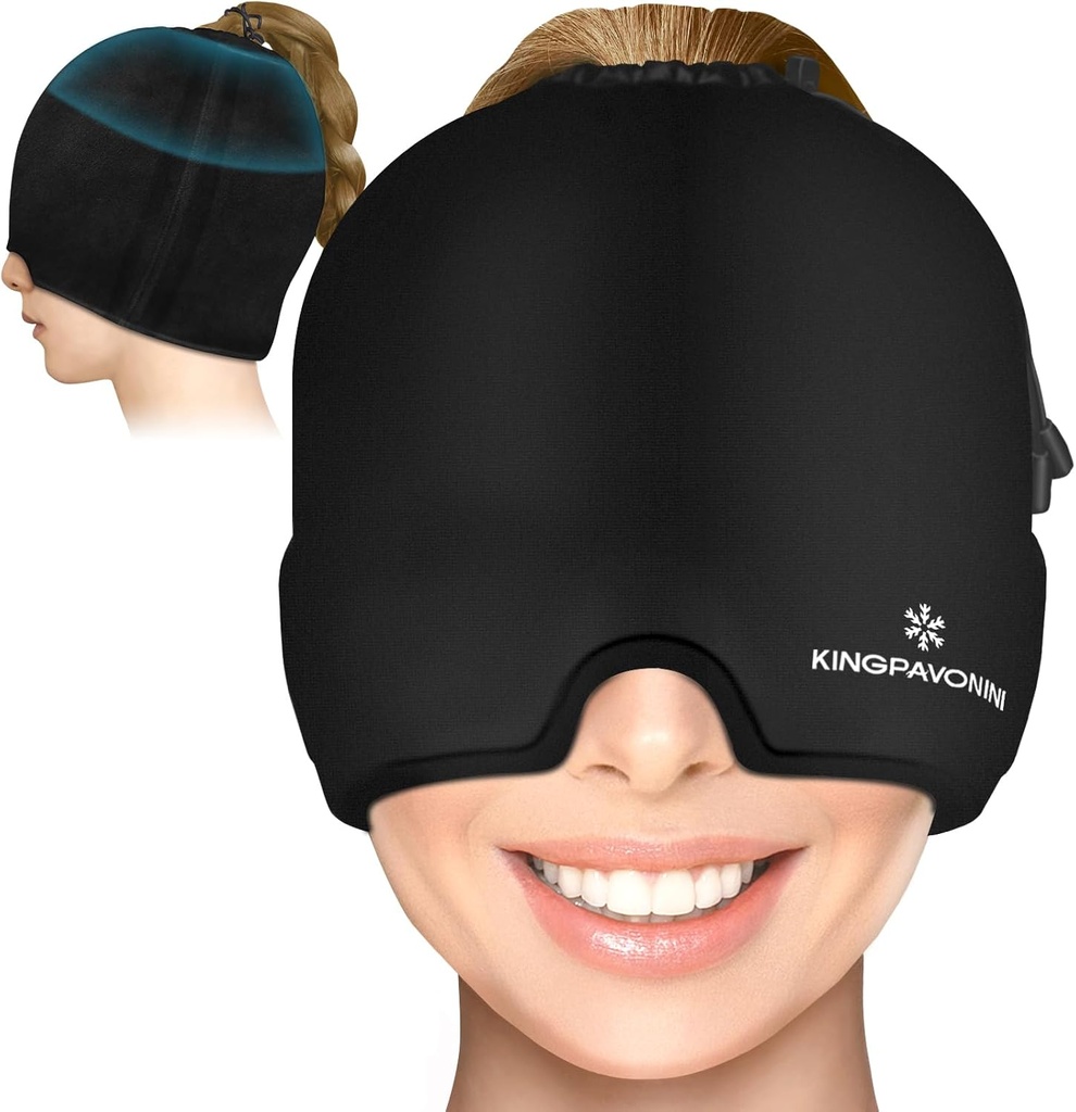 Gel Ice Ημικρανία Κεφαλαλγία Κάλυμμα ανακούφισης, Ρυθμιζόμενη Κεφαλαλγία Καπ Ημικρανία με Συρραφή Ταιριάζει σε όλα τα κεφάλια, Ψυχρή Συμπίεση Ημικρανία Κάλυμμα ανακούφισης για την ένταση, το άγχος, τον κόλπο, Puffy Eyes, Hot/Cold Therapy