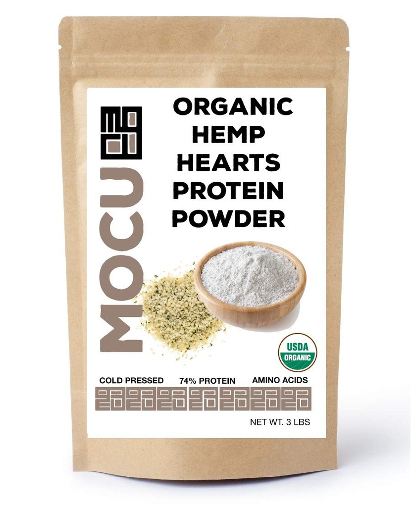 MOCU Organic Hemp Heart Protein Powder-74% | 22 Grams Protein Per Serving I Cold Processed & Stored | Made from The Hemp Heart | (6 LBS (2 X 3 LB Bags)