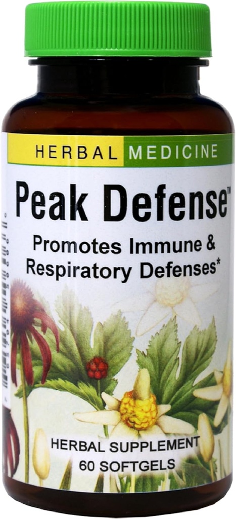 Herbs Etc. Peak Defense - Sağlıklı Bir Respiratory Sistemi Destekleyin - Immune Health - Vitality Support Supplement for Yetişkinler - Gluten-Free - 60 Softgels (60 Hizmet)