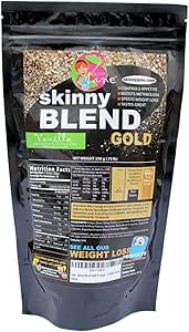 Skinny Blend χρυσό – Ανακινήστε πρωτεΐνη για τις γυναίκες – χαμηλή ζάχαρη, χαμηλή υδατάνθρακες – Υποστηρίζει το μεταβολισμό και την ενέργεια – κρεμώδη βανίλια – 15 εξυπηρετούν