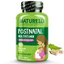 NATLO Postnatal Multivitamin - Kadın Beslemesi için Tamam - Bitki bazlı Vitamin D, Folate, Gentle Iron - for Nursing Mother, Baby - Post Natal Lactation Support 180 Capsules