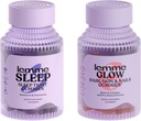 Lemme Sleep & Glow Sche - Sleep Gummies, bir Drug-Free Nighttime Aid & Glow Biotin & Collagen Saçları Güçlü, Kan Saçları ve Azaltılı Shedding - Gluten / Better, Non-GMO - 60 Ct.