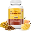 Arı Pollen Propolis Royal Jelly Extract with Carob, Pure Immune Support Supplement, Gluten-Free, Vegetarian Capsules, 1000 mg