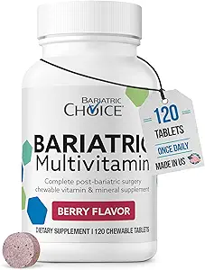 Bariatric Choice My Bariatric Chewable Multivitamin with Iron & 300 mguba, Berry (120ct)