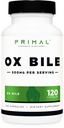 Primal Ox Bile (120 κάψουλες, 500 MG ανά υπηρεσία) - Χωρίς γλουτένη, χωρίς ΓΤΟ, δοκιμή τρίτου μέρους