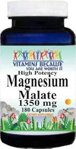 Yüksek Potency Magnezyum Malate 1350 mg 180 Capsules Diyetary Supplement 3 Capsules