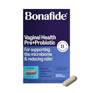 Bonafide Clairvee Vaginal Probiyotik for Relief from Odor, Itching & Discharge, 1-Month Supply (15 Capsules)