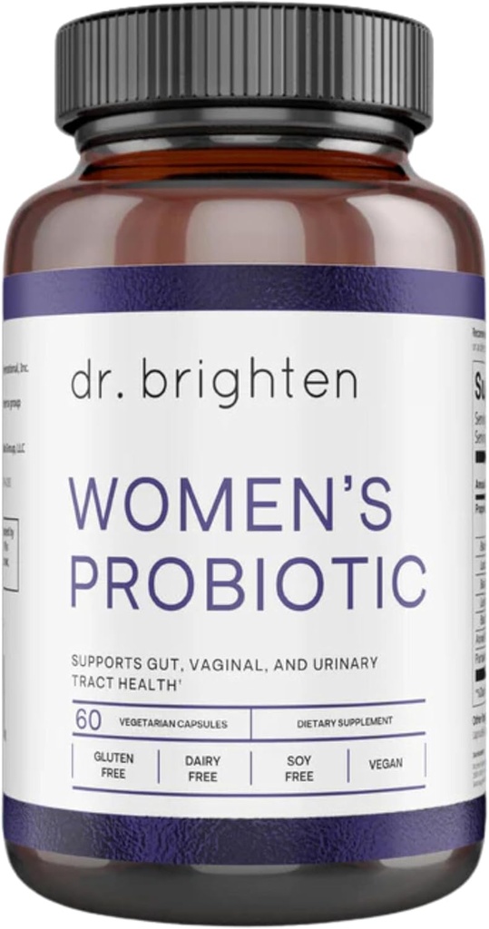Dr. Brighten Women’s Probiotic - Probiotics, Prebiotics with Antioxidants & Sunfiber for Healthy Hormones, Balanced Female Microbiome, Ovaries and Immune Health - 60 Capsules