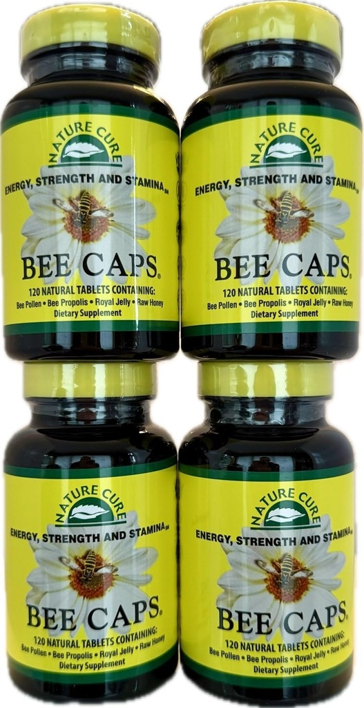 Brown Şişelerdeki Orijinal Arı Caps - 4 Pack - 120 Kont Her Şişe