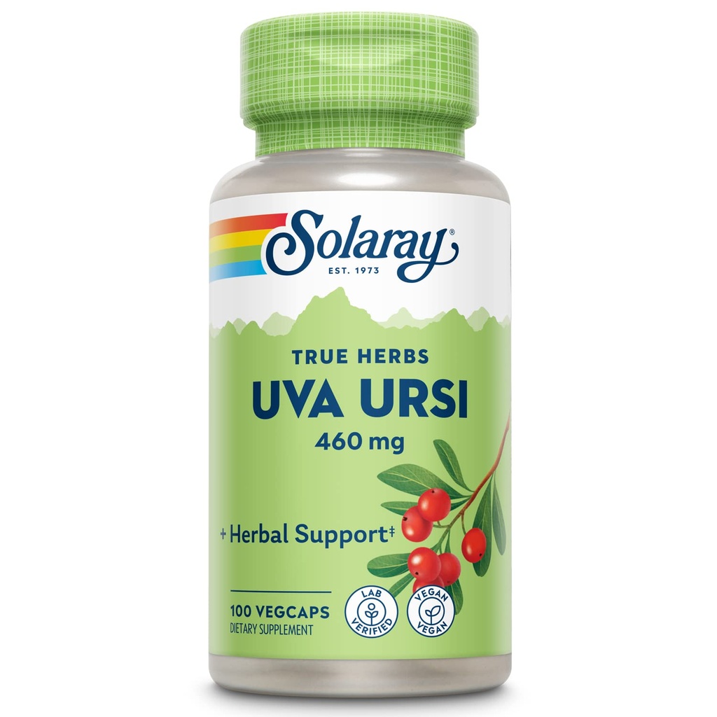 SOLARAY Uva Ursi Leaf 460 mg | Sağlıklı Bladder, Kidney & Urinary Tract Function Support | Non-GMO | 100ct (Get 3 Daily)