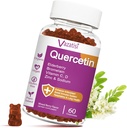Quercetin Gummies, Quercetin, C Çinko, Bromelain, Elderberry ve D vitamini ile, Immune Support Yetişkinler Çocuklar, Kadınlar, 60 Gummies Chewableable
