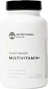 Nutritional Roots Multivitamin+, Award-Winning Plant-Based (Vegan) Multivitamin, Organic Vegetables & Herbs, Fermented Vitamins, Probiotics, Doctor's Choice, 45 Servings