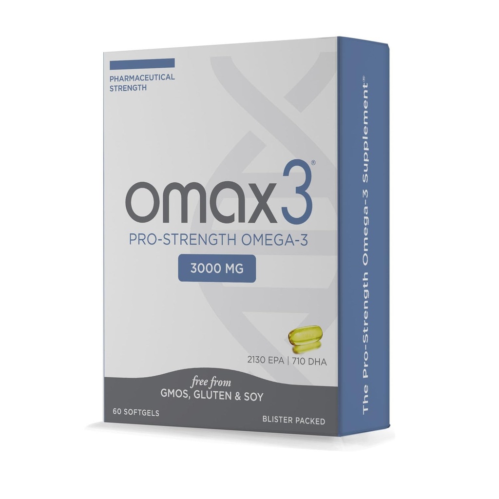 Omax3 Profesyonel Güçlü Ultra-Pure Omega-3 Balık Yağı - 1000 mg - maksimum Ortak & Kas Desteği - EPA DHA - NSF sertifikalı - 60 Softgel F