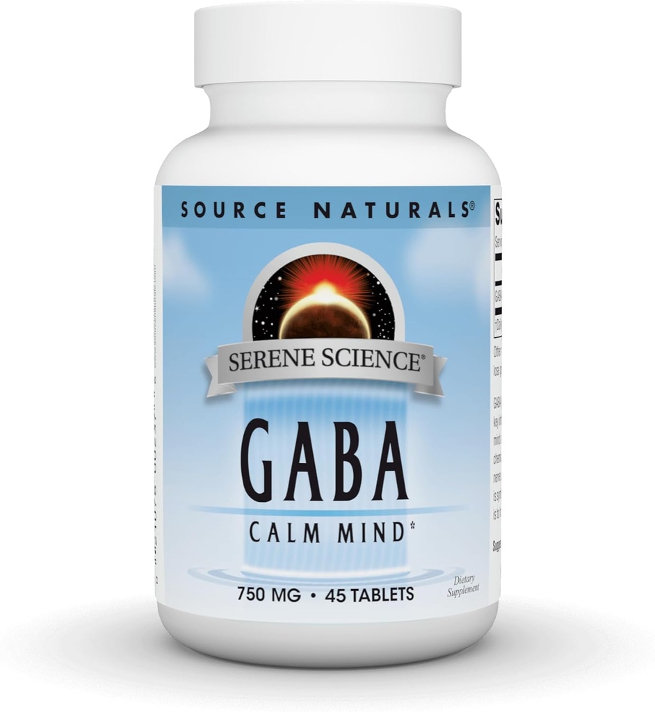 Source Naturals Serene Science GABA, Calm Mind için 750 mg - 45 Tablet