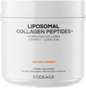 Kodaj Liposomal Collagen, Toz + Vitamin C & Quercetin, Phospholipid Kompleksi, Grass-Fed Pasture-Raized Hydrolyzed Collagen Type I & III Supplement All-in-One, Non-GMO, 14.97 ozcetin