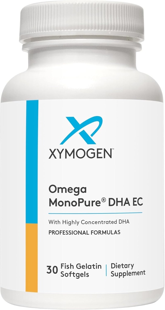 XYMOGEN Omega MonoPure DHA EC - Yüksek Yoğun DHA Balık yağı - Omega-3 Cardiovascular için Tamam, Immune + Bilişsel Destek (30 Softgels)