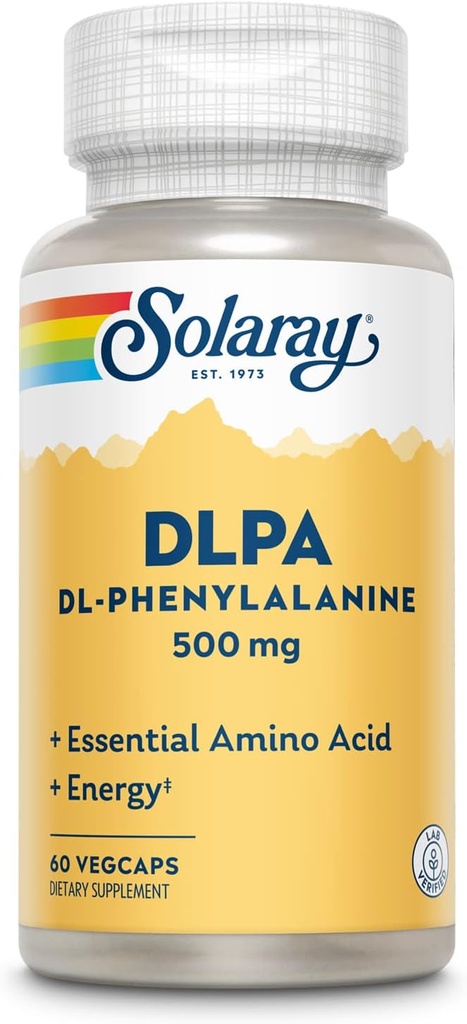 SOLARAY DL-Phenylalanine, 500 mg | Nervous System, Mood & Energy Support | 60 VegCaps