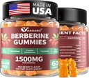 Βερβερίνη με Ceylon Cinnamon Gummies - 1500mg συμπλήρωμα HCI βερβερίνης με Chromium, Turmeric και Milk Thittle - ανοσοποιητική υποστήριξη - για γυναίκες & άνδρες - 60 Gummies χωρίς ζάχαρη