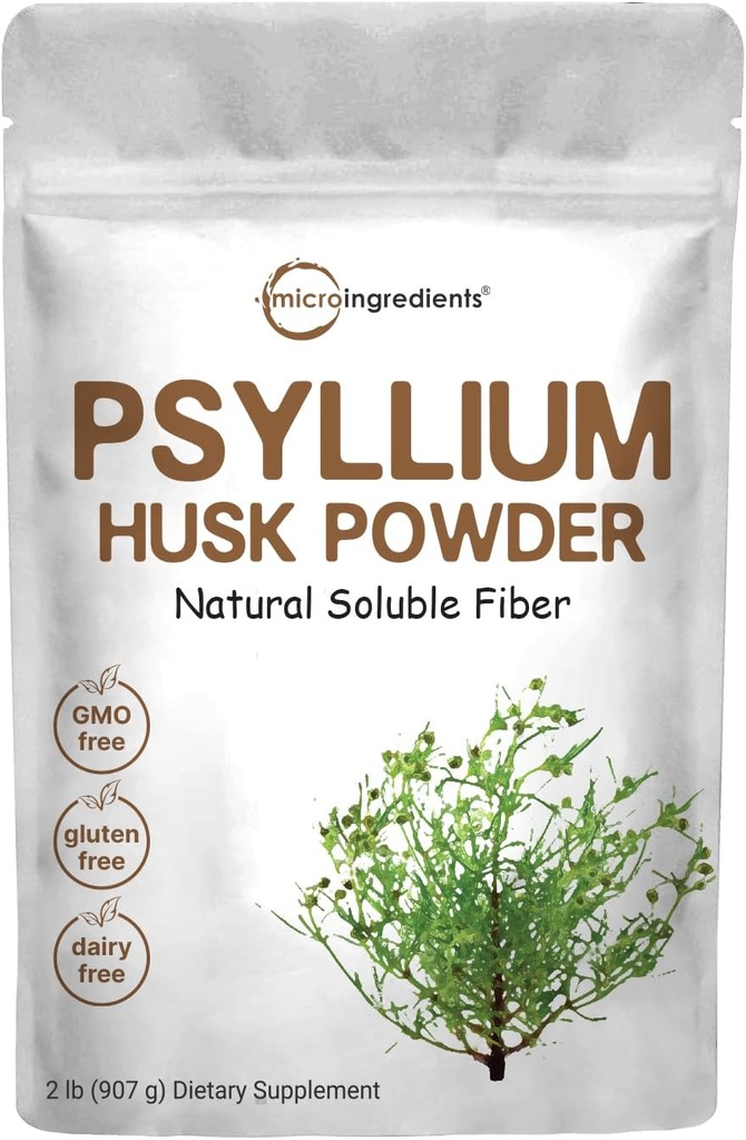 Mikro Malzemeler Psyllium Husk Toz, 2lbs (32oz) | Daily ► Fiber Supplement | India Origin | Natural Prebiyotiks & Probiyotiks | Supports Digestive Health|Non-GMO, Keto Friendly, Vegan