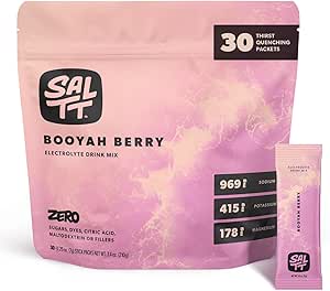 SALTT Electrolytes Dust Flavored Drink Mix - Booyah Berry - 30 Hydration Packets - Magnezyum, Pyum, sodyum, Trace Minerals - Zero Sugar & Gluten Free - Travel Essentials