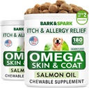 BARK&SPARK Omega 3 για σκύλους - 360 Fish Oil Treats for Dog Shedding, Skin Allergy, Itch Relief, Hot Spots Θεραπεία - Κοινή Υγεία - Skin and Coat Supplement - EPA & DHA Λιπαρά Οξέα - Σολομέλαιο