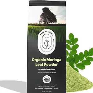 Organik Moringa Toz | 8.01 oz | USDA Organik & Non-GMO | Hindistan'dan gelen Raw | Moringa Oleifera | Immune Support, Antioksis, Sağlıklı Saç Saçlar, Sağlıklı Saçlar