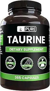 Pure Original Materialss Taurine (365 Capsules) No Magnezyum Or Rice Fillers, Always Pure, Lab TY