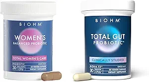 BIOHM Total Probiyotik ve Gut-Brain Connection Sche, 30 Milyar CFU Daily Probiyotik with Good Bakteri, Fungi, Support Memory, Concentration, Focus, and Balanced Gut, 30 Her Şeye Sahip Her Şey