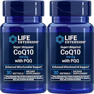 Life Extension Super Ubiquinol CoQ10 with PQQ, 30 softgels (Pack of 2)