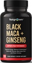Natgrown Black Maca Root + Panax Ginseng Toz Capsules 1500 mg with Black Peruvian Maca Root & Korean Panax BTC Supplement for Men and Women - Vegan Pills (120 Kont)