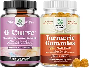 G-Curve Peach ve Butt Advancedr Pills, Yetişkinler için Voluptuous Curves ve Turmeric Gummies'i Destekleyebilir - Ekstra Güçlü Ortak Destek Turmeric Curcumin