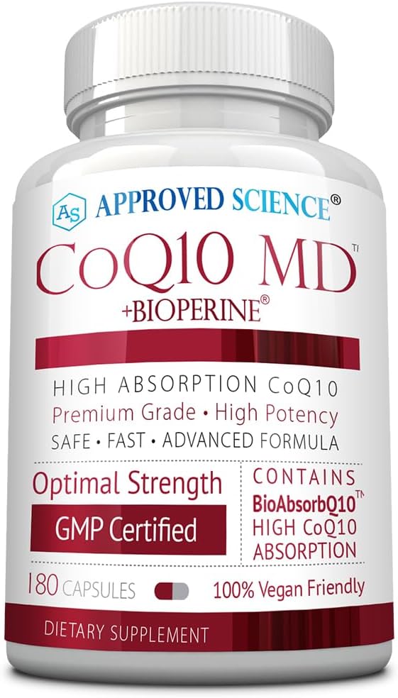 Onaylanmış Bilim® CoQ10 MD - Ekstra Kuvvet 300 mg Pure CoQ10 ile Hızlı Aborpsiyon için Bioperine® - Optimal Destek - 3 Ay Supply