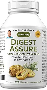 ANDREW LESSMAN Digest Assure 60 Capsules - Güçlü Doğal Enzymes'in Desteklenmesine ve Geliştirilmesine Kapsamlı Bir Şey, Vejetaryen-Kaynak Enzymes, Swallow Capsules'e Kolay,
